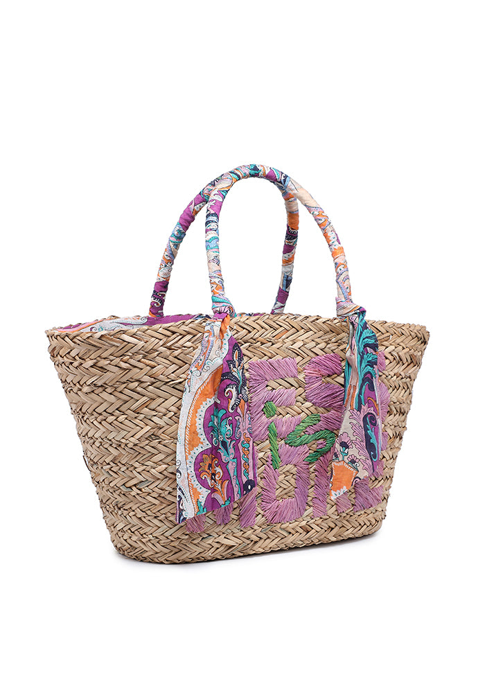 KASSANDRA Boho Chic Woven Beach Bag