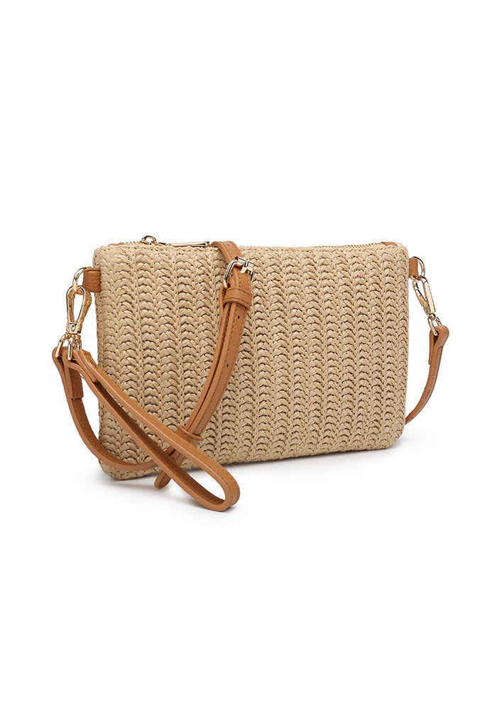 KASSANDRA Casual Chic Straw Crossbody Bag