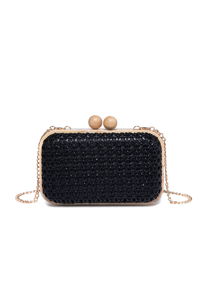 Natural Elegance Woven Clutch