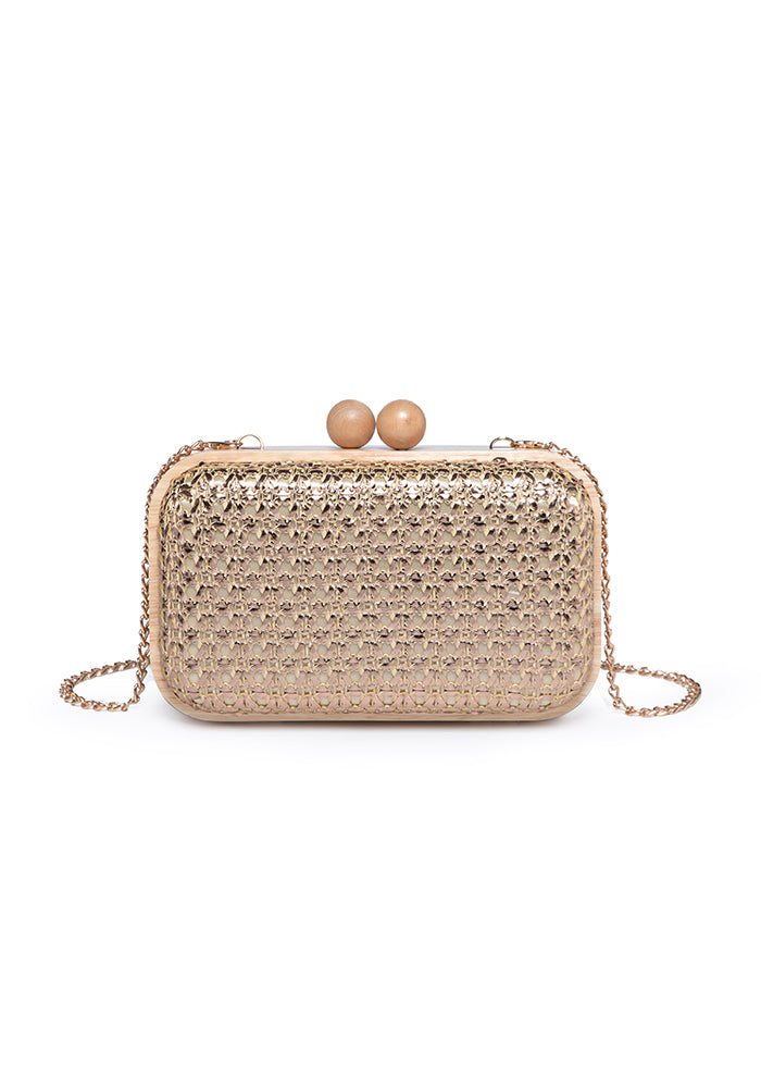 Natural Elegance Woven Clutch