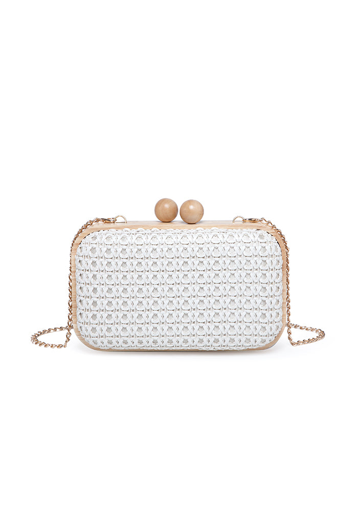 Natural Elegance Woven Clutch