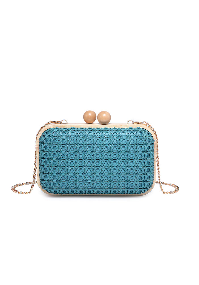 Natural Elegance Woven Clutch