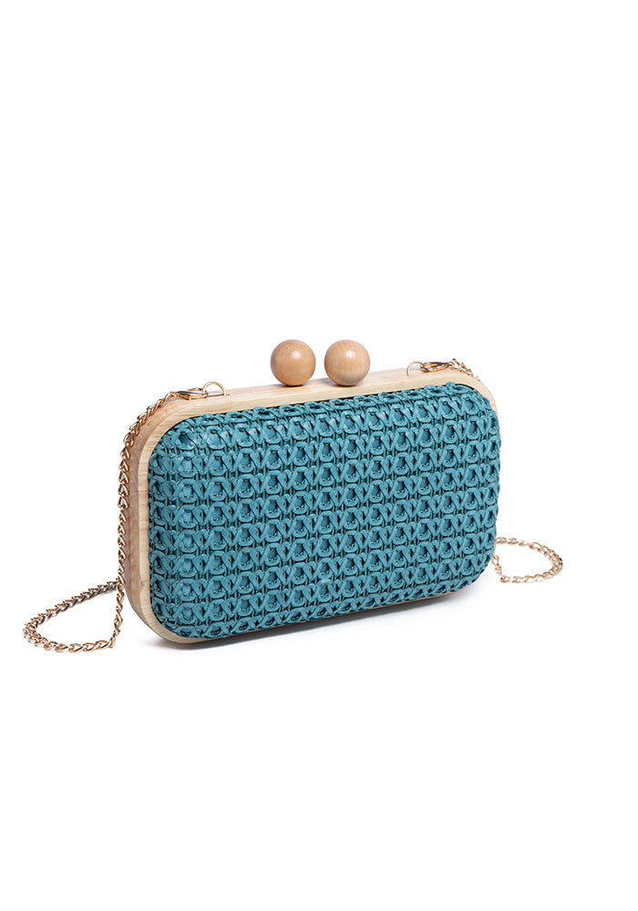 Natural Elegance Woven Clutch
