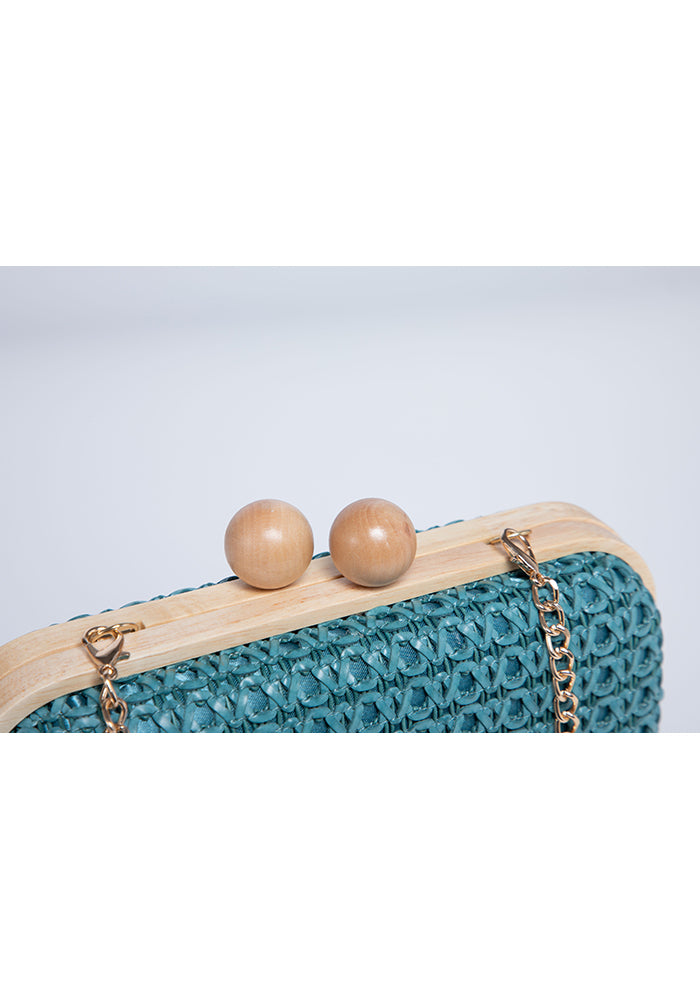 Natural Elegance Woven Clutch