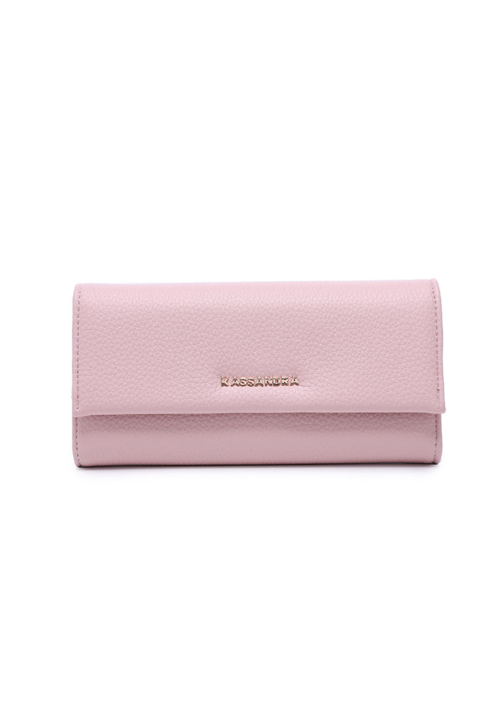 KASSANDRA Classic Long Leather Wallet Pink