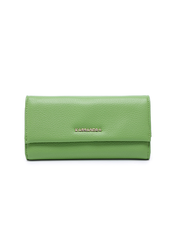 KASSANDRA Classic Long Leather Wallet Green