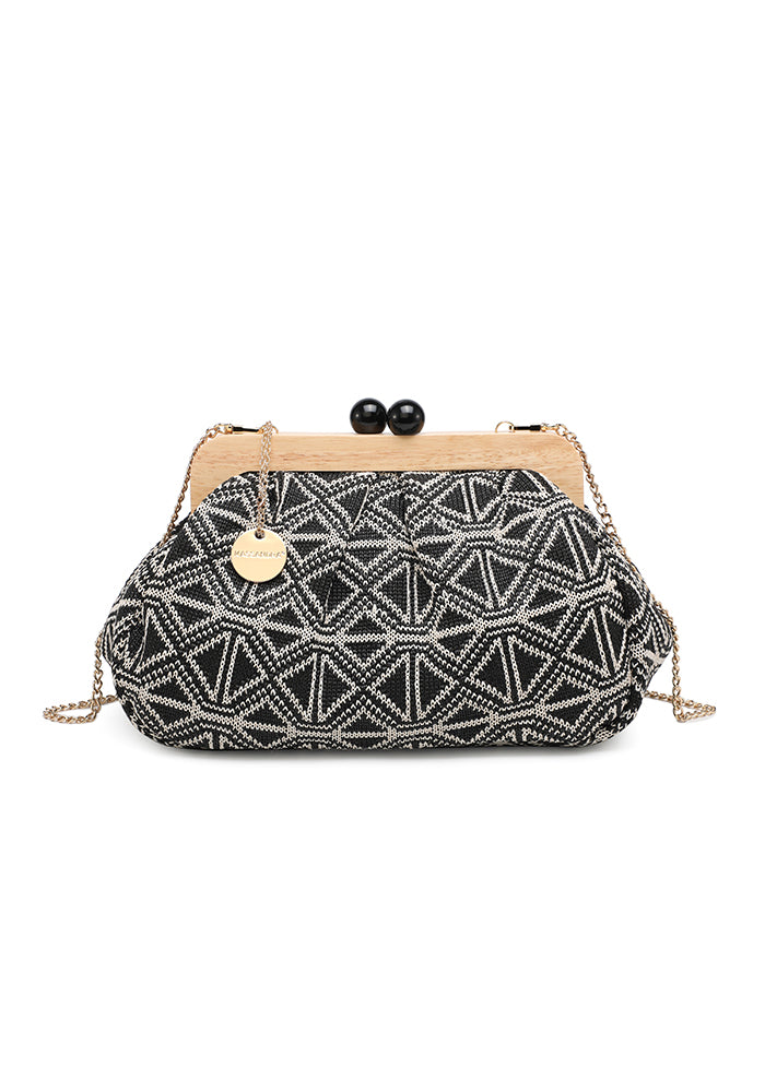 Vintage Geometric Embroidered Clutch Bag