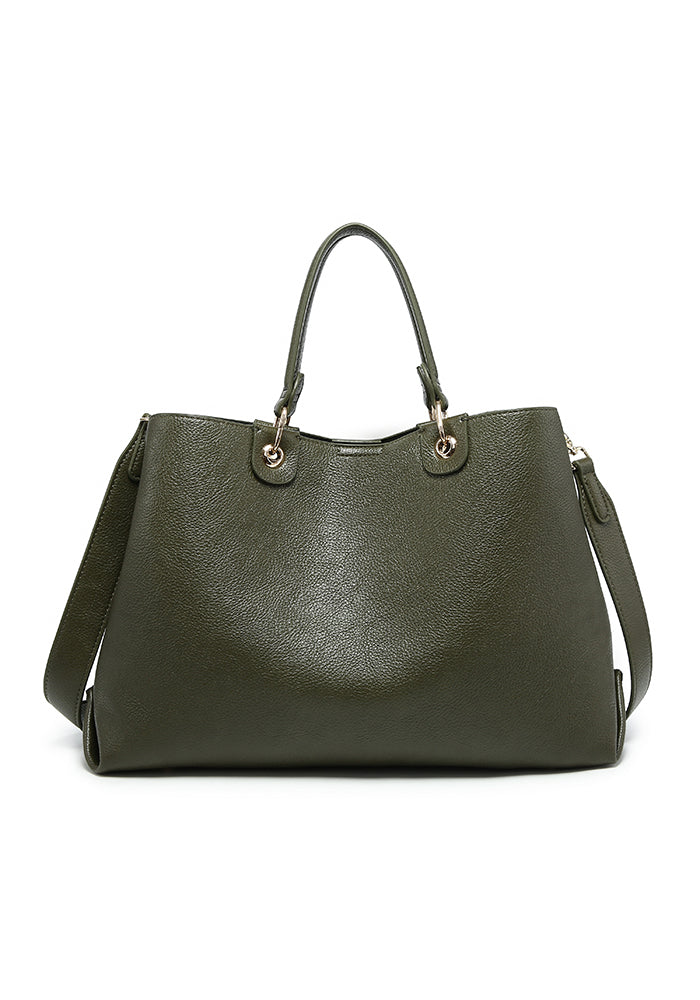 Borsa da lavoro con manico a occhiello effetto zigrinato