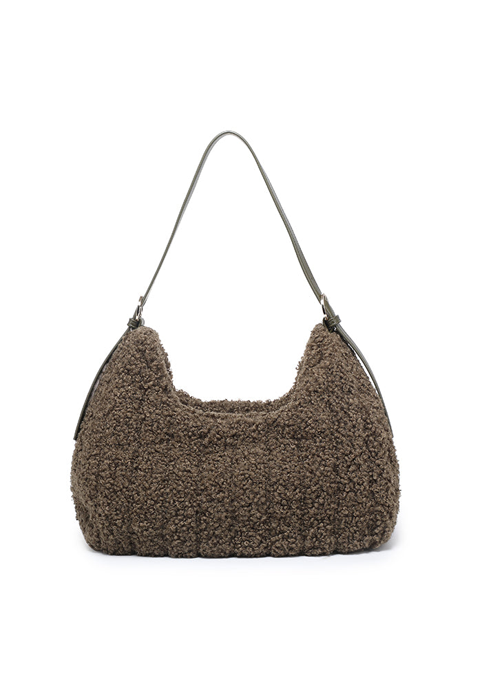 Teddy Bouclé Hobo Shoulder Bag