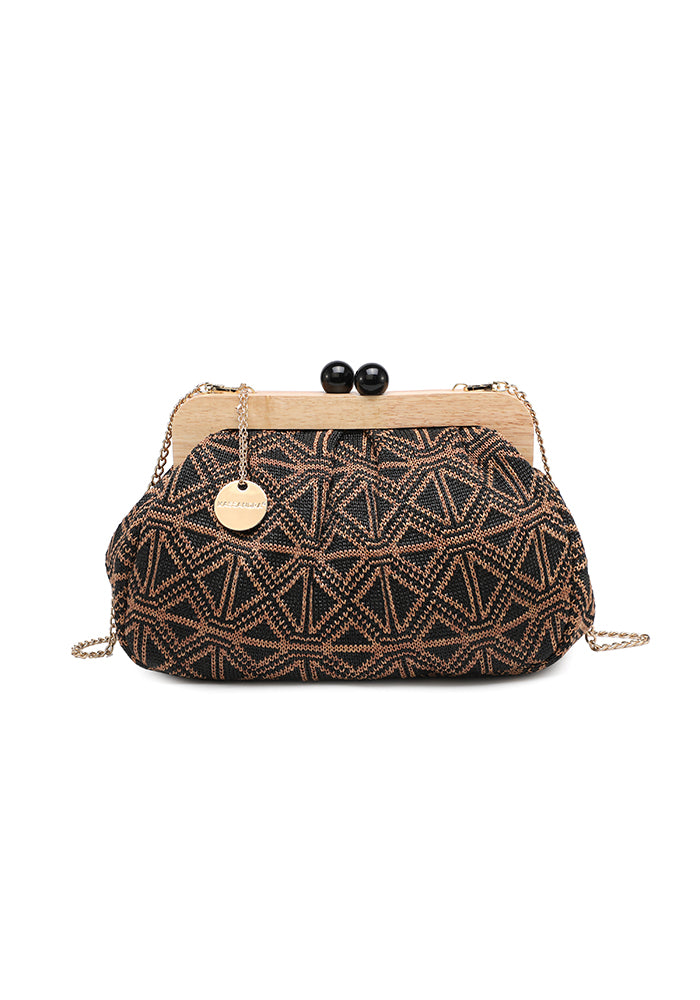 Vintage Geometric Embroidered Clutch Bag