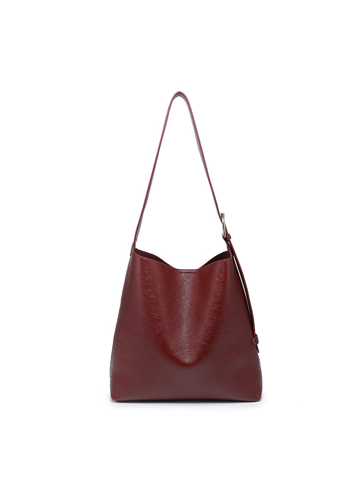 Pebbled Slouchy Hobo Tote with Pouch