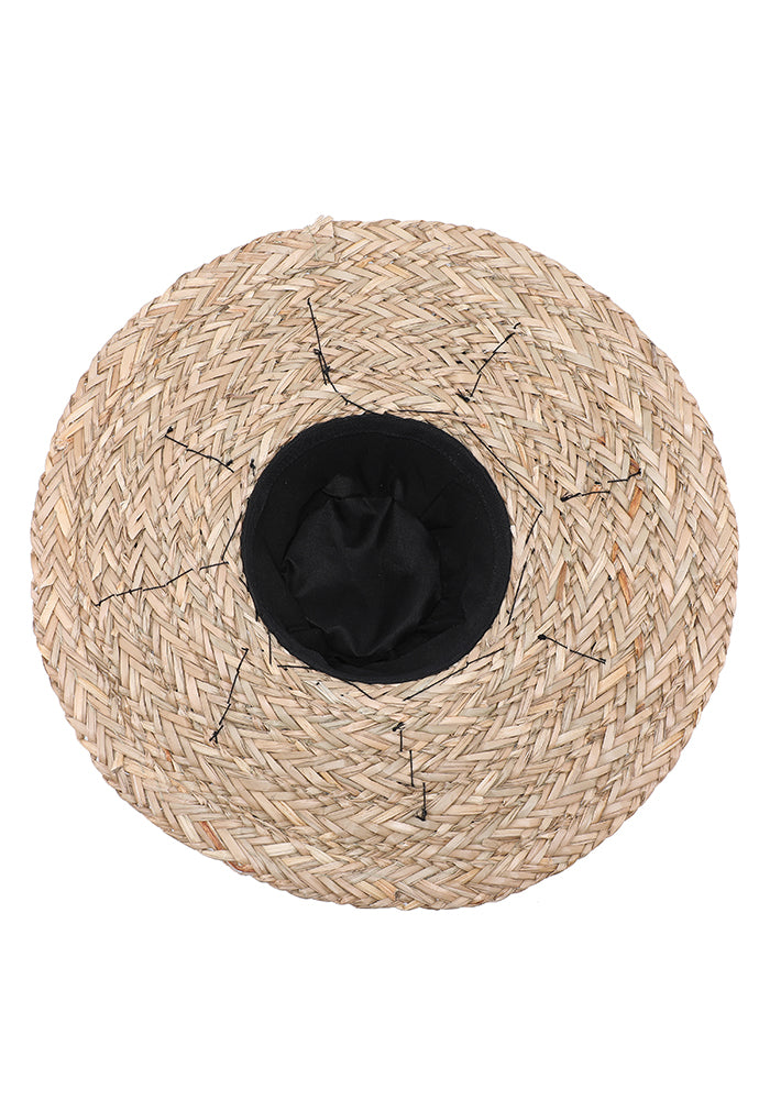 Elegant Lace-Trimmed Straw Hat