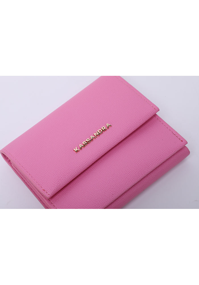 KASSANDRA Compact Tri-Fold Leather Wallet