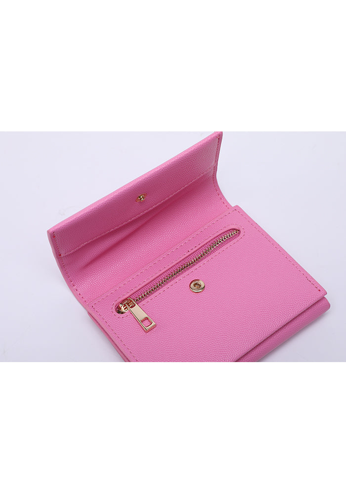 KASSANDRA Compact Tri-Fold Leather Wallet