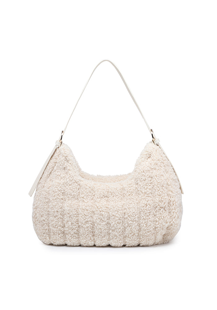 Teddy Bouclé Hobo Shoulder Bag