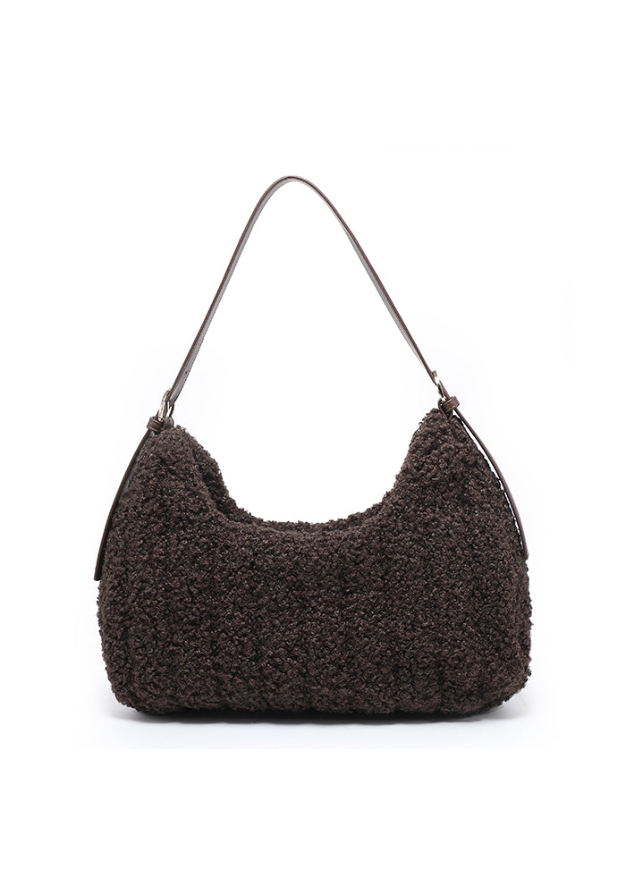 Teddy Bouclé Hobo Shoulder Bag