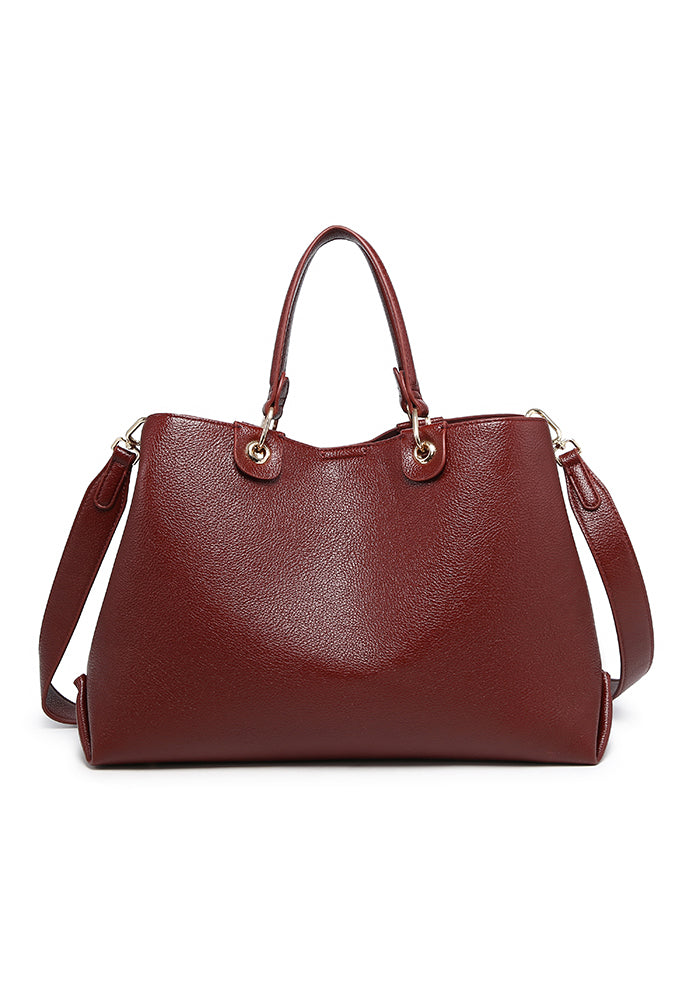 Borsa da lavoro con manico a occhiello effetto zigrinato