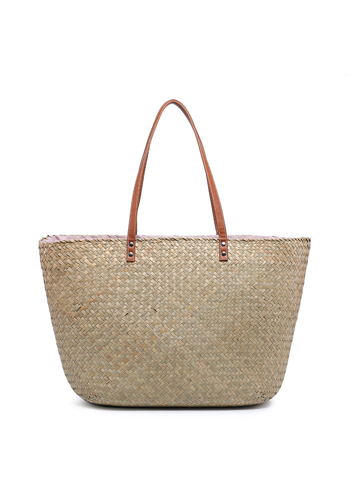KASSANDRA Frida Kahlo Hand-Painted Straw Tote Bag