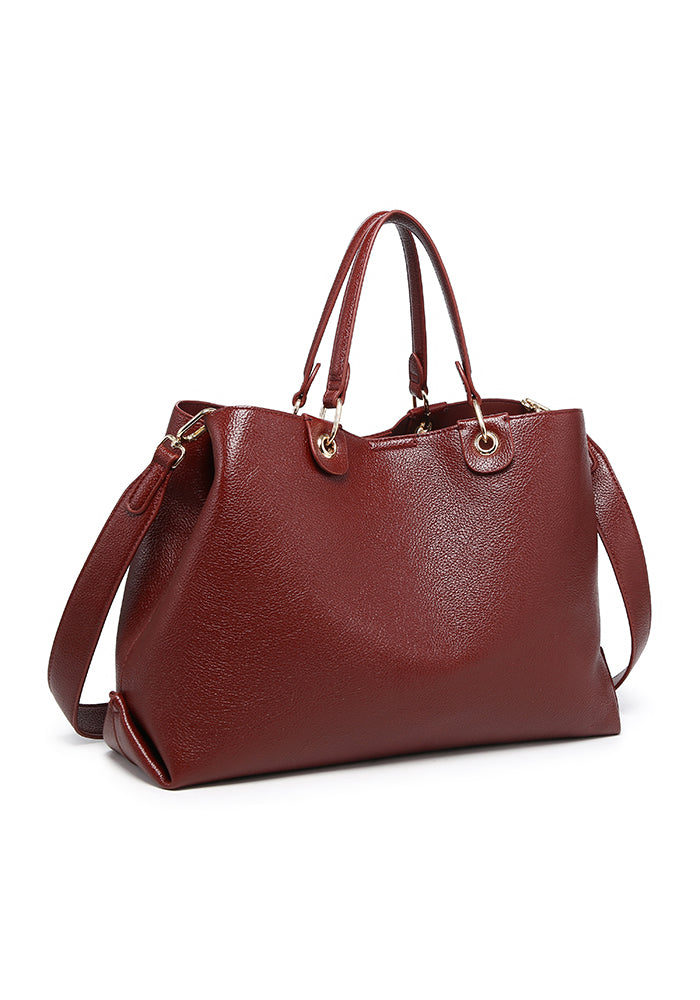 Borsa da lavoro con manico a occhiello effetto zigrinato