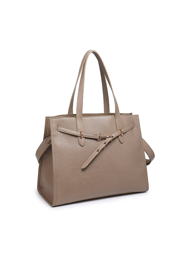 Pebbled Belted Work Tote