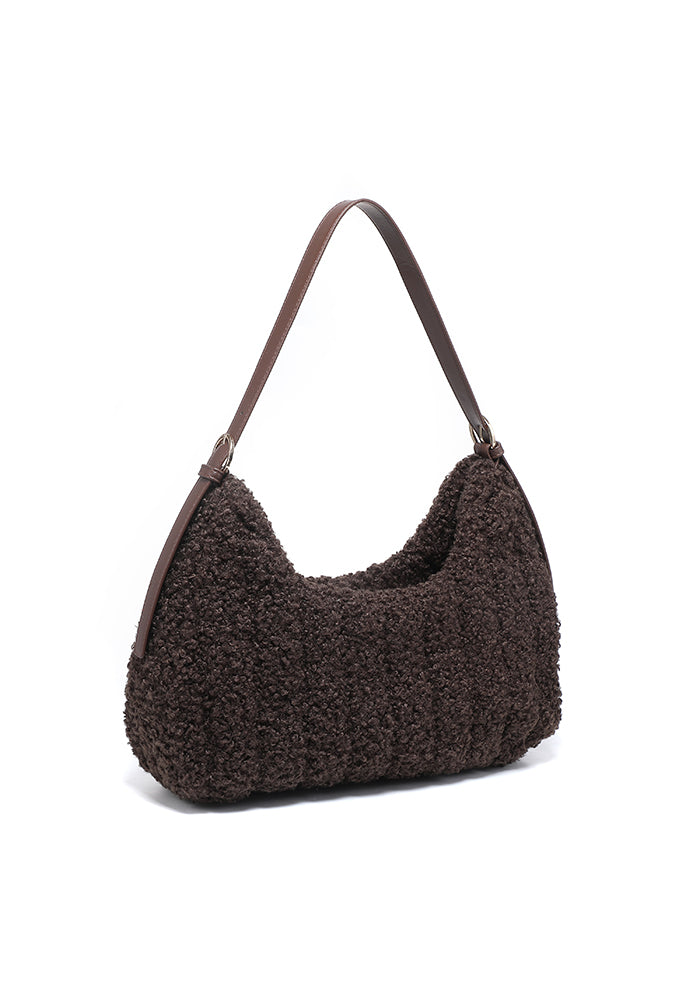 Teddy Bouclé Hobo Shoulder Bag