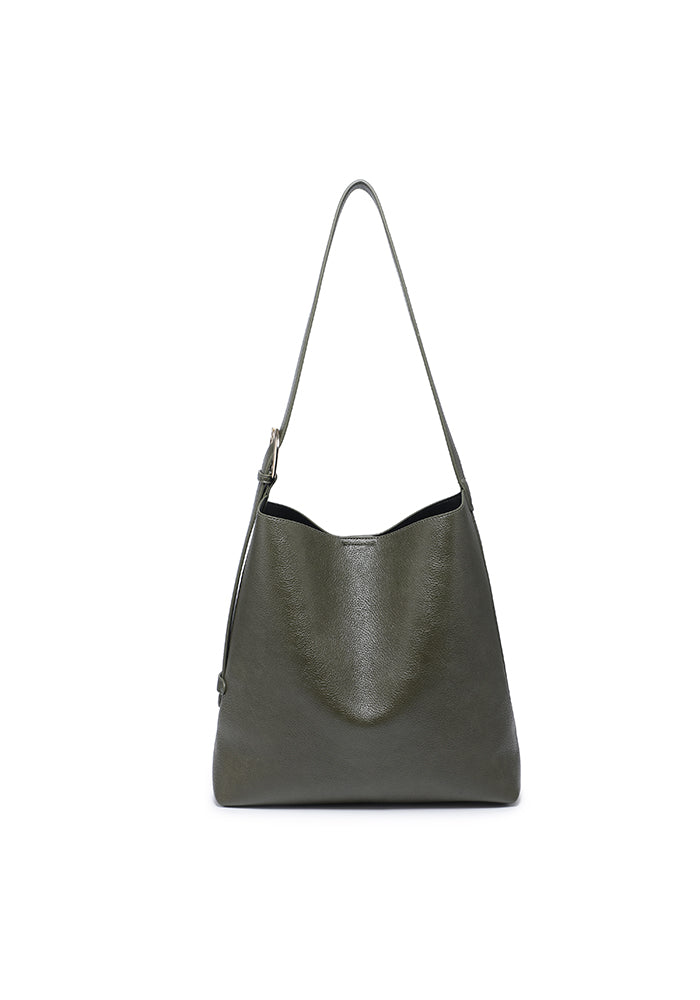 Pebbled Slouchy Hobo Tote with Pouch
