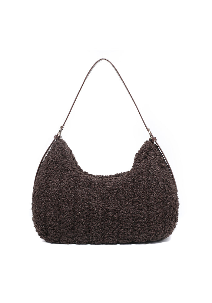 Teddy Bouclé Hobo Shoulder Bag