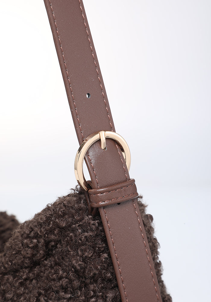 Teddy Bouclé Hobo Shoulder Bag