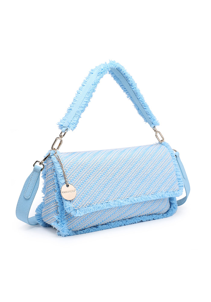 KASSANDRA Fringed Flap Shoulder Bag