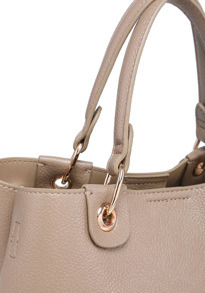 Pebbled Ring-Handle Mini Work Satchel