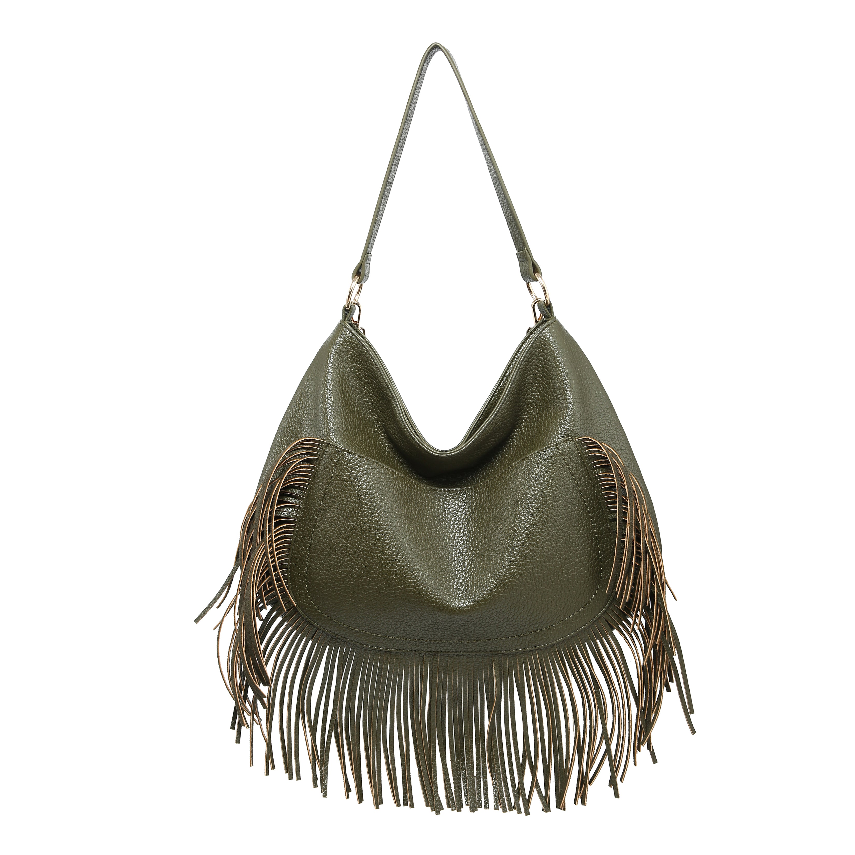 Fringe Slouchy Hobo Bag