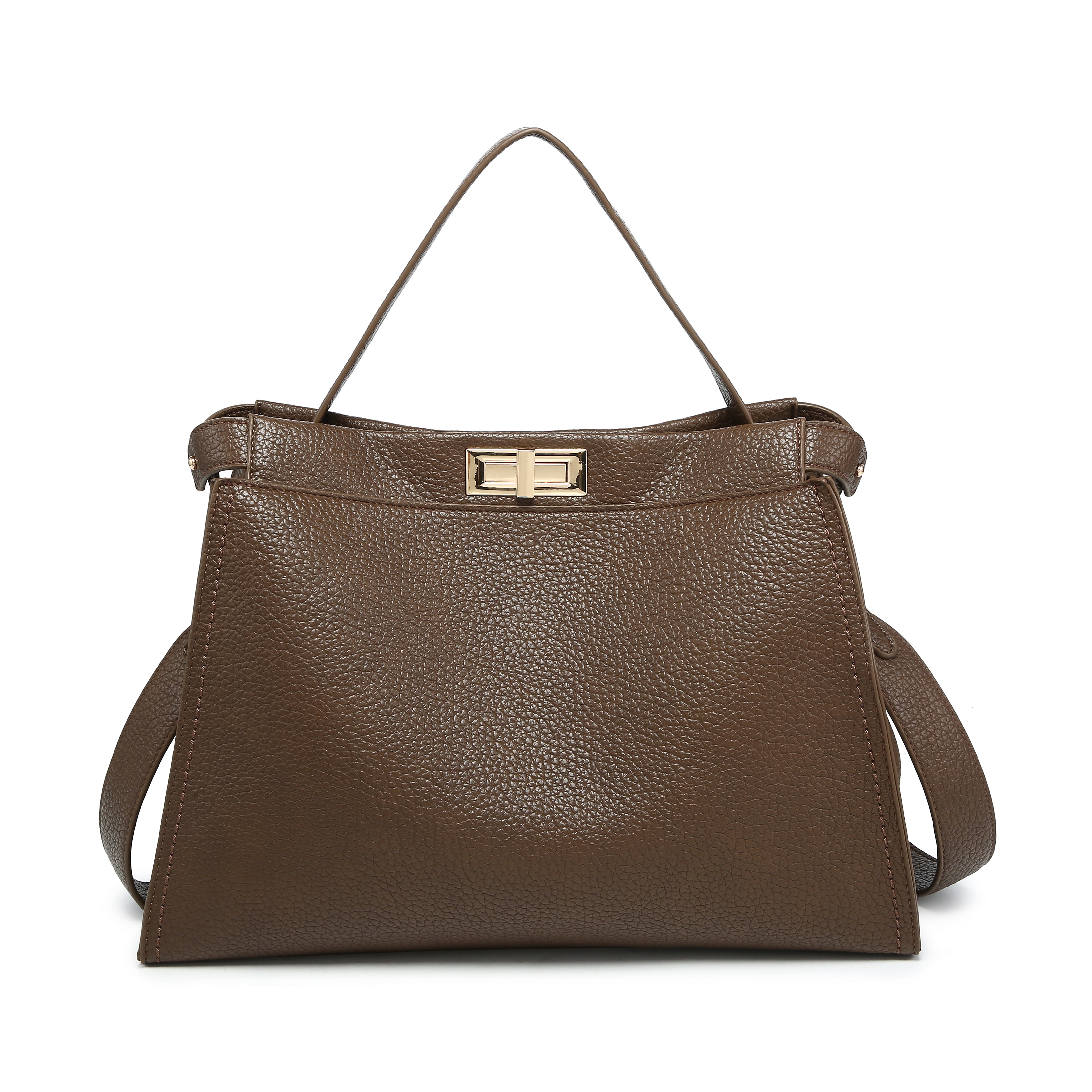 Soft-Edge Turn-Lock Shoulder Tote