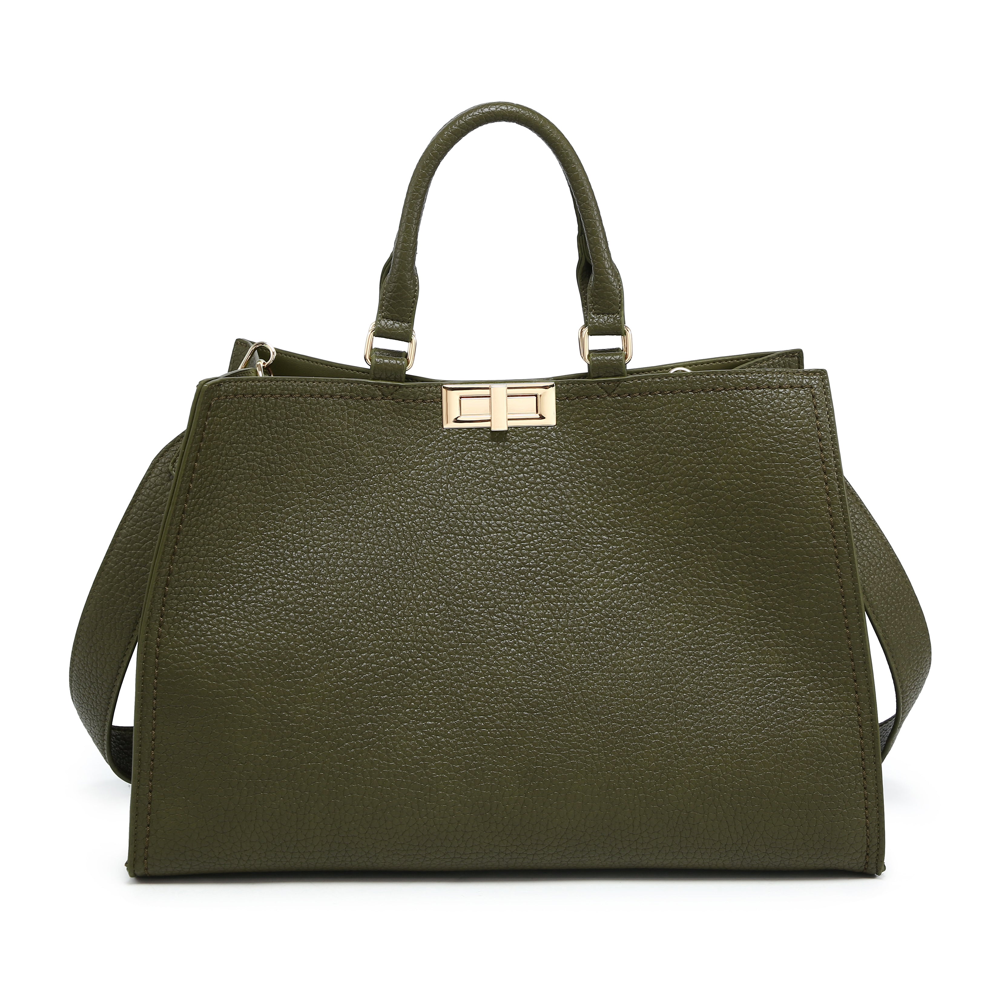 Structured Turn-Lock City Tote