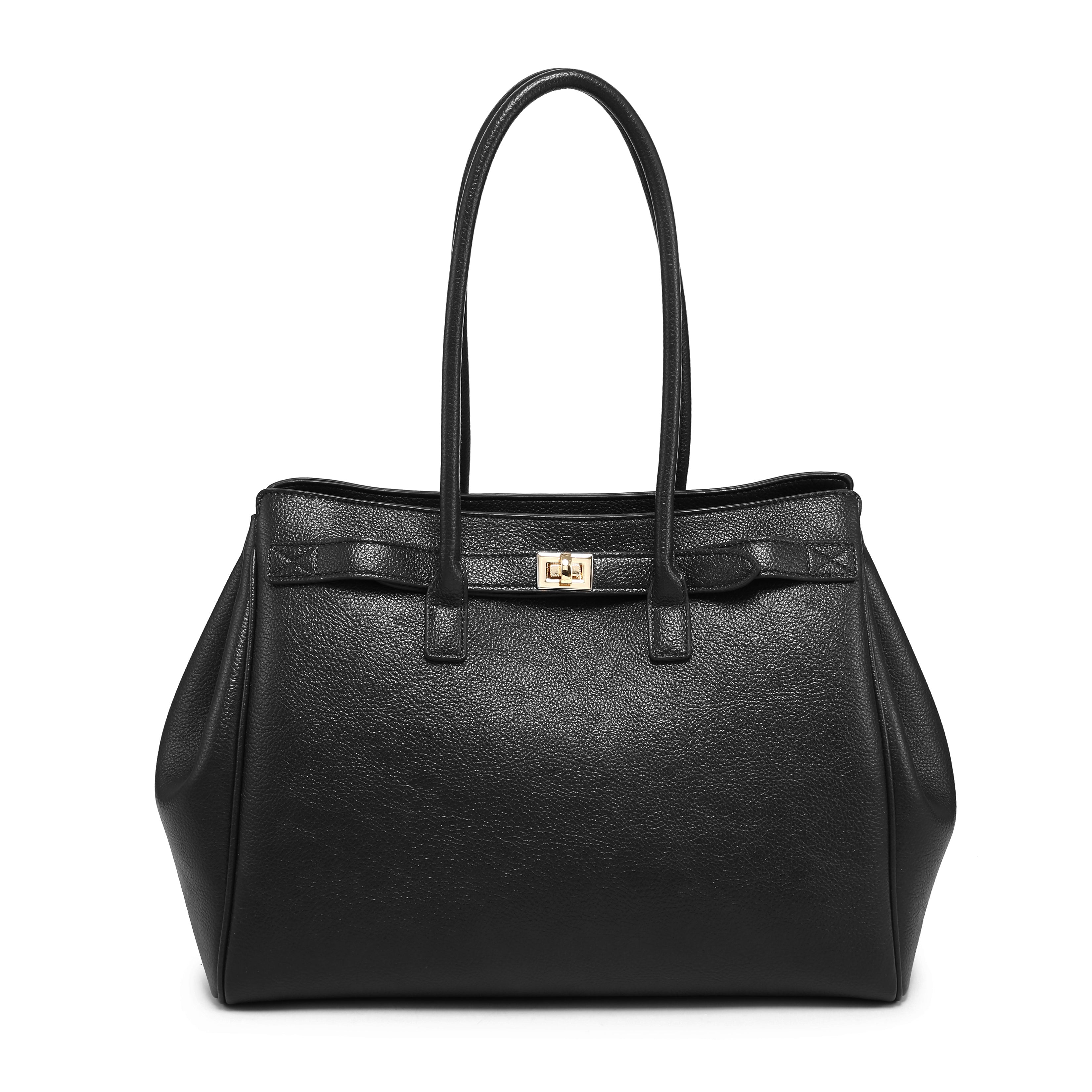Classic Structured Tote with Belt Detail