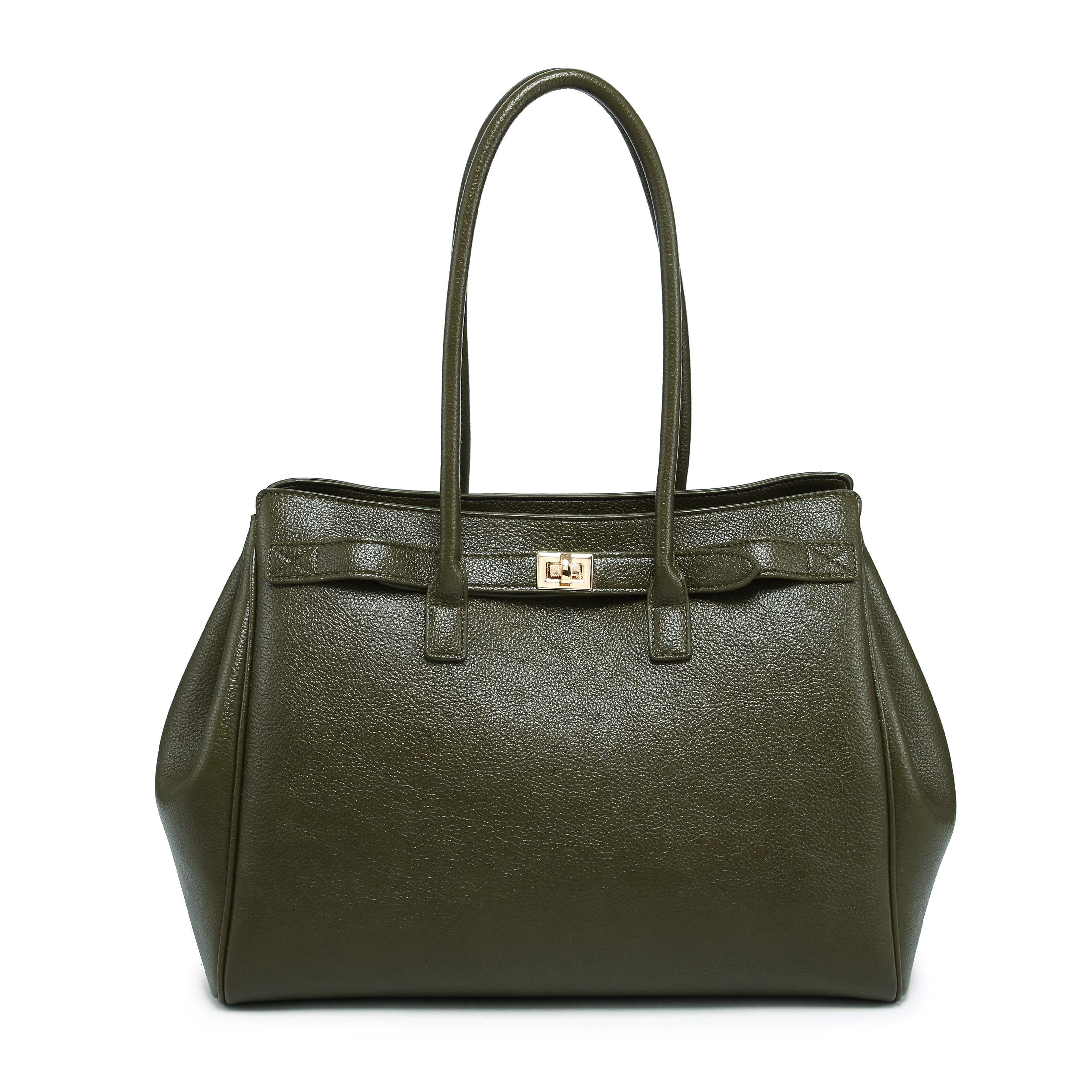 Classic Structured Tote with Belt Detail