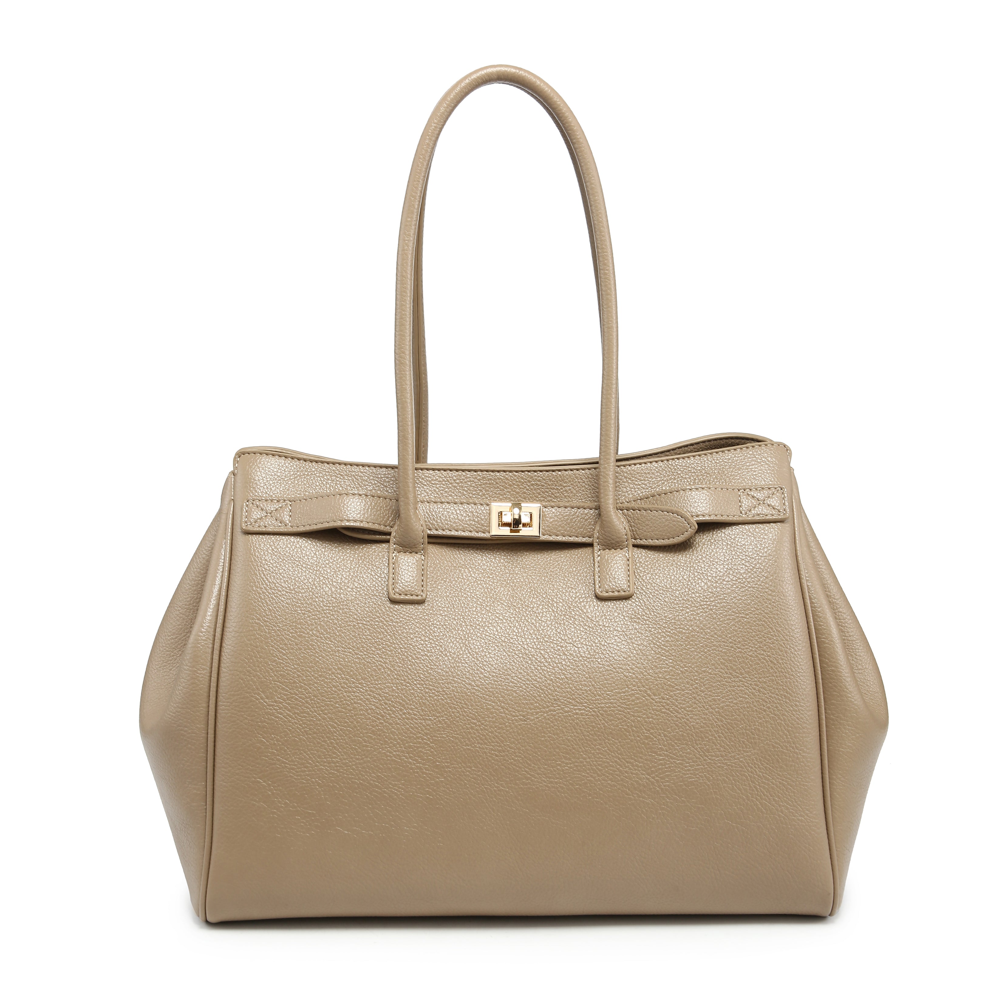 Classic Structured Tote with Belt Detail