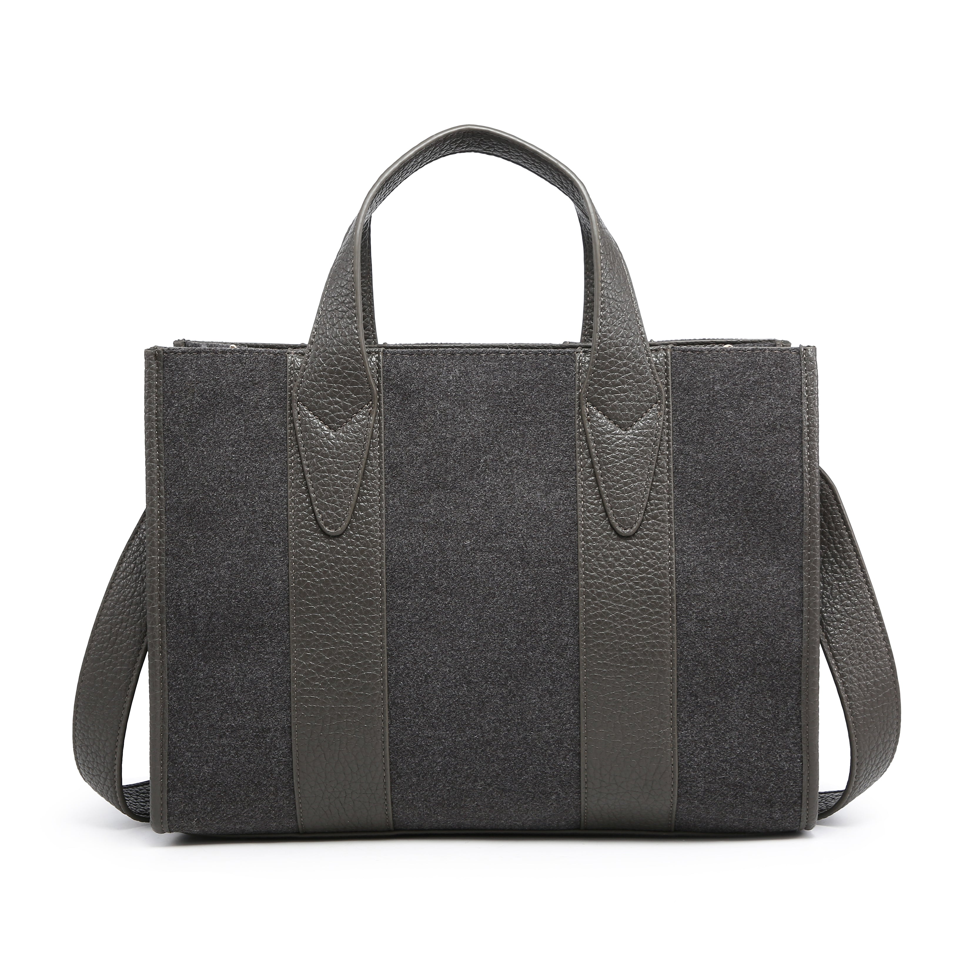 Mixed-Material Boxy Tote