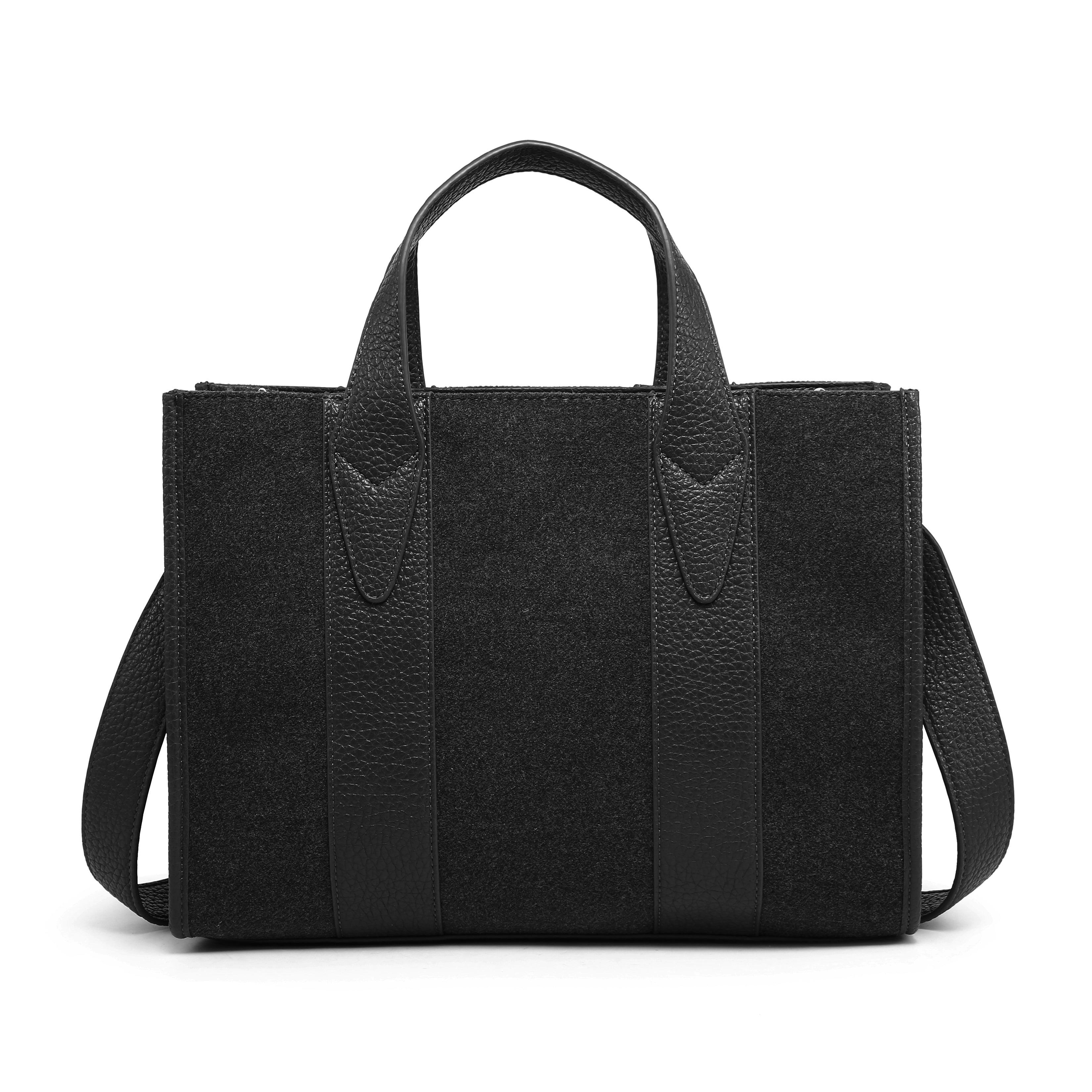 Mixed-Material Boxy Tote