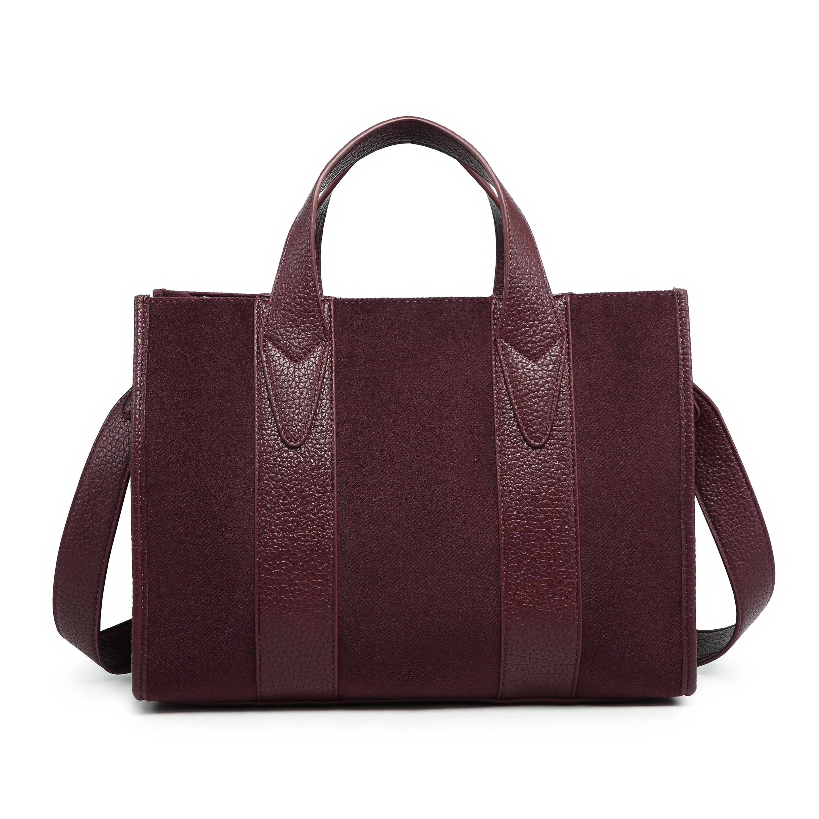 Mixed-Material Boxy Tote