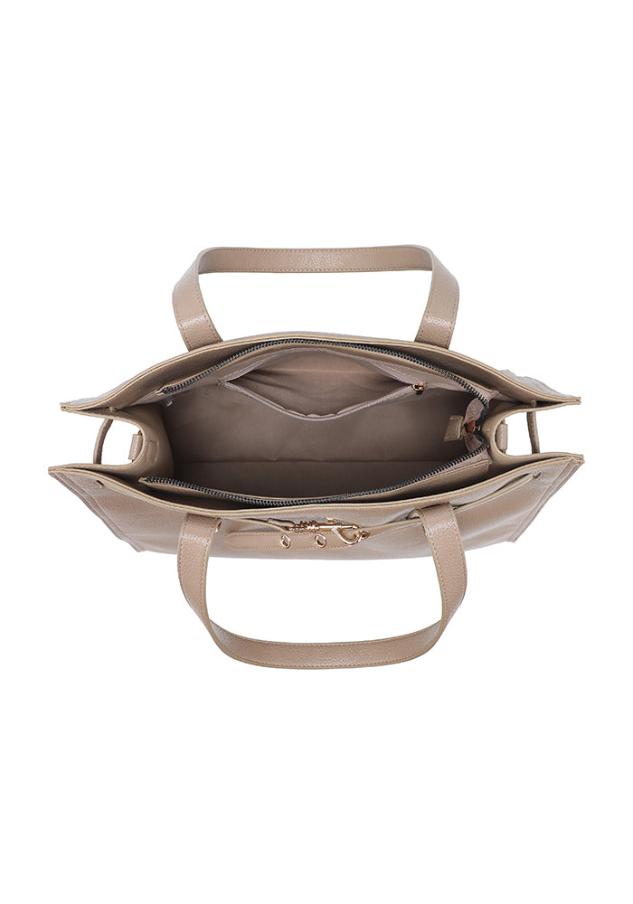 Pebbled Belted Work Tote