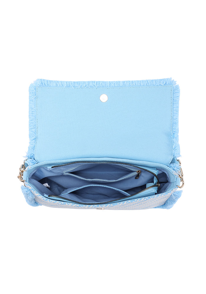 KASSANDRA Fringed Flap Shoulder Bag