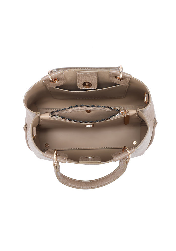 Pebbled Ring-Handle Mini Work Satchel