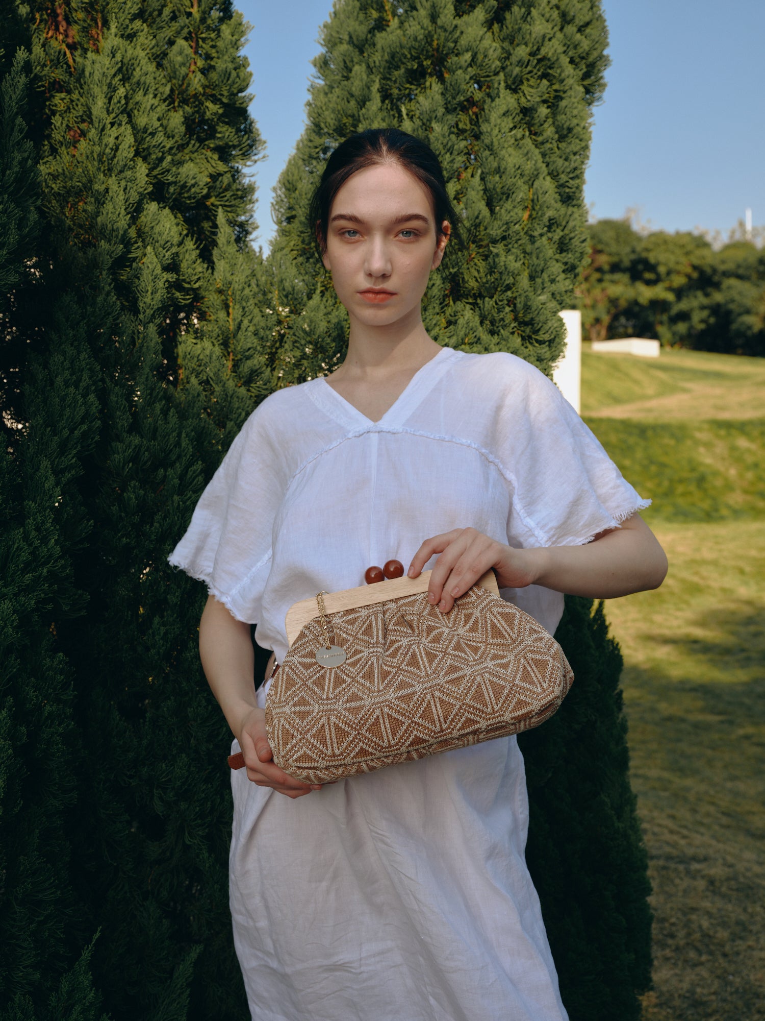 Vintage Geometric Embroidered Clutch Bag