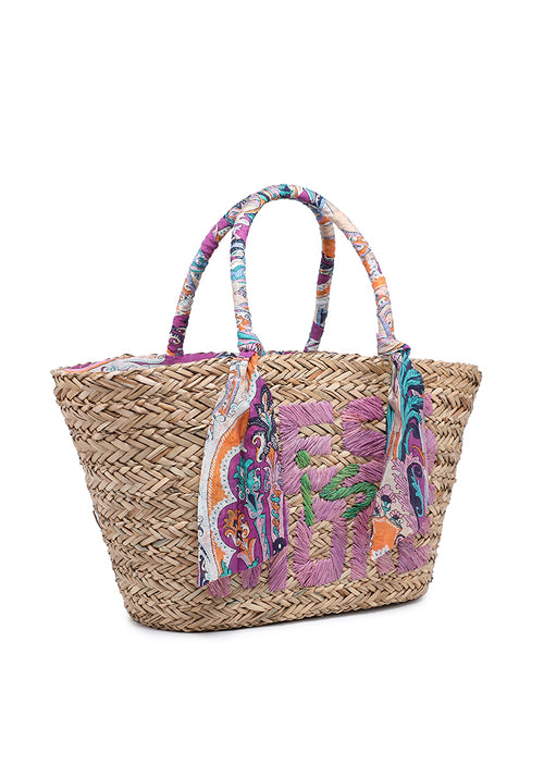 KASSANDRA Boho Chic Woven Beach Bag