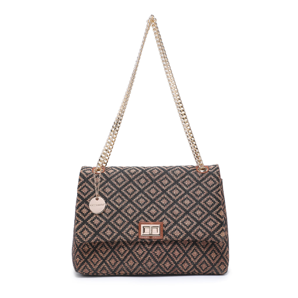KASSANDRA The Camogli – Chain Shoulder Bag Black Brown