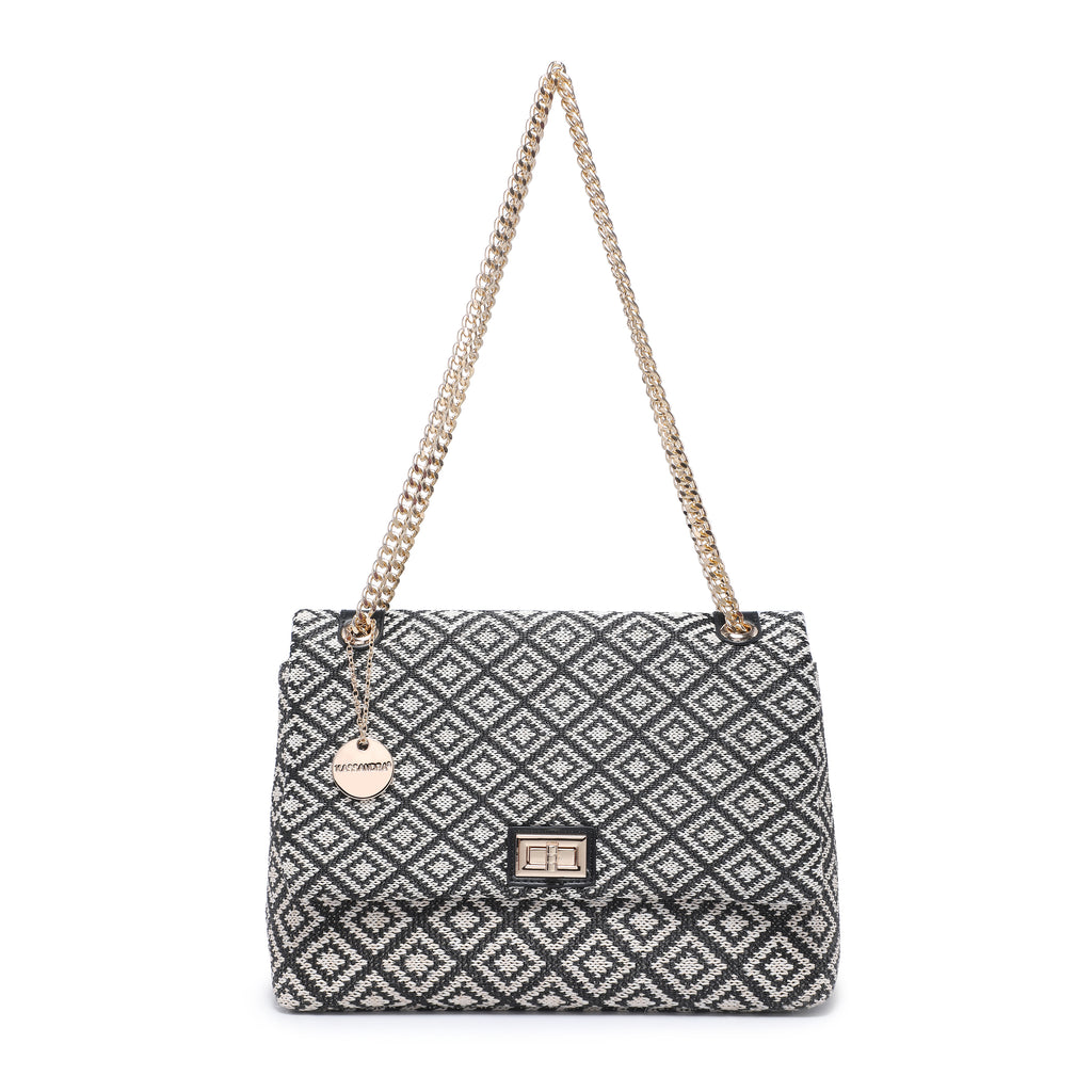 KASSANDRA The Camogli – Chain Shoulder Bag Black White