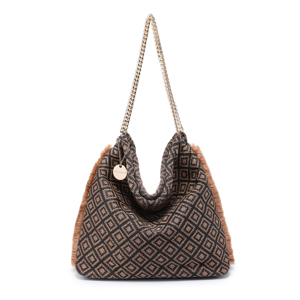 KASSANDRA The Tellaro – Chain Shoulder Bag Black Brown