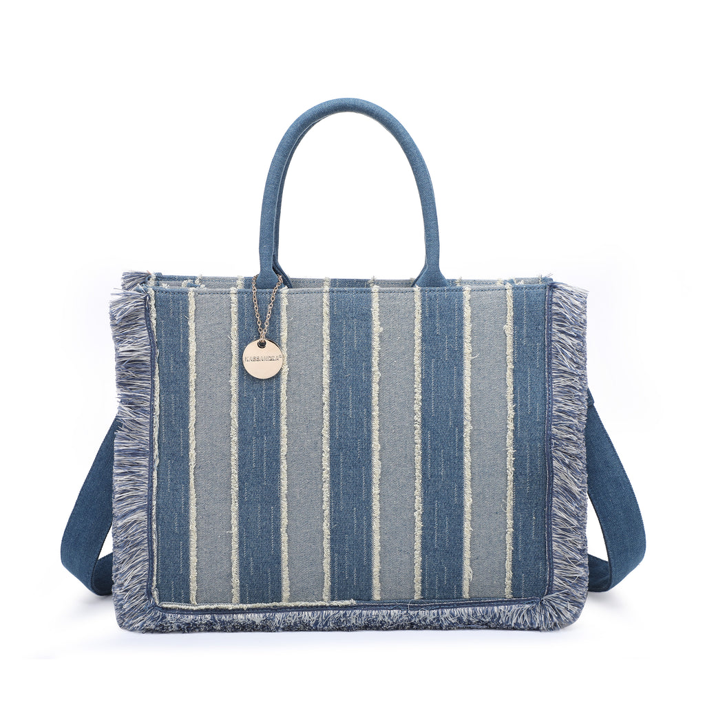 KASSANDRA The Levanto – Denim Crossbody Bag Blue Taupe