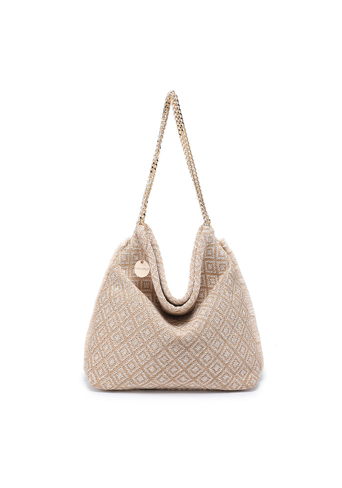 KASSANDRA The Cefalù – Chain Shoulder Bag Beige