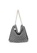 KASSANDRA Geometric Chain Shoulder Bag Black